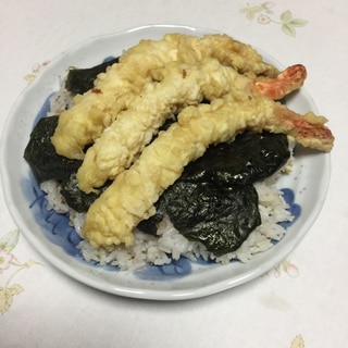 のり弁風海老天丼